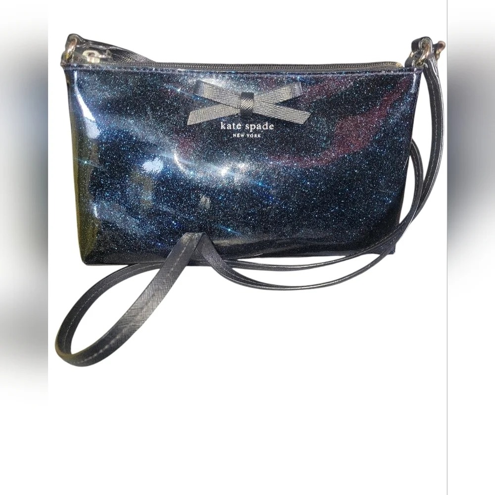 Kate Spade New York Amy Mavis Street Navy Glitter Vinyl Women's Crossbody Bag
